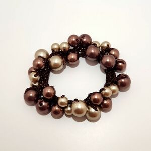 NEW Faux Pearl Beaded Scrunchie Hair Tie